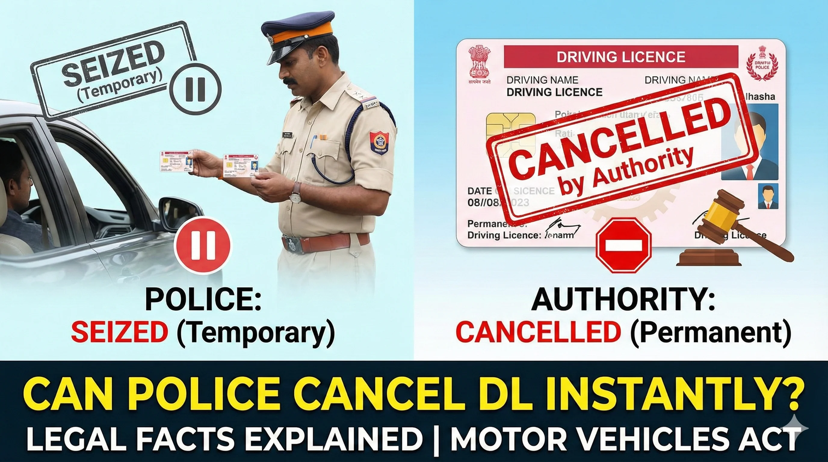 Can Police Cancel Driving Licence on the Spot in India?